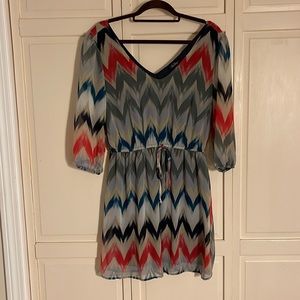 Striped 3/4 sleeve dress